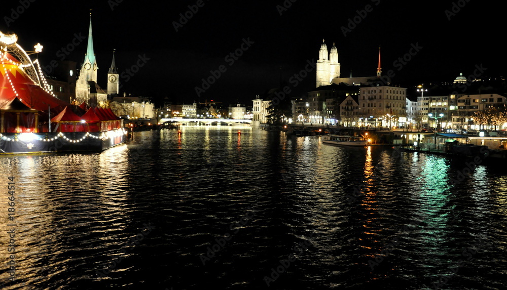 Fototapeta premium zürich en nocturne
