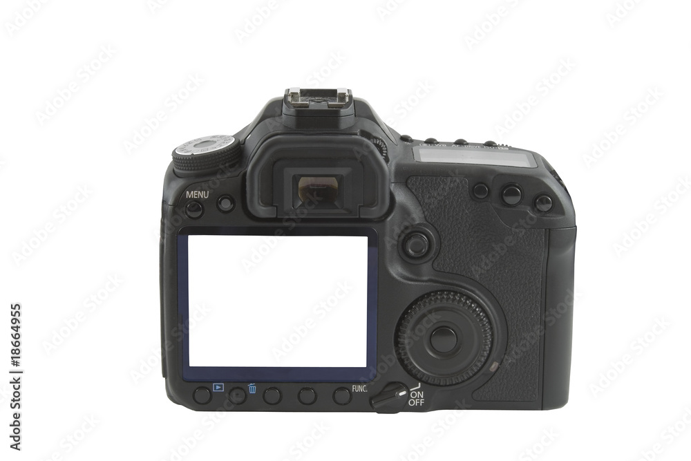 Display on camera isolated over white background