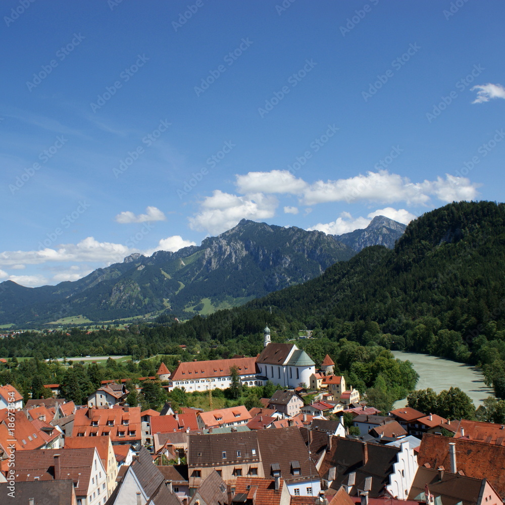 Fototapeta premium Füssen im Allgäu - Stadtpanorama