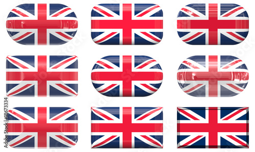nine glass buttons of the Flag of the United Kingdom