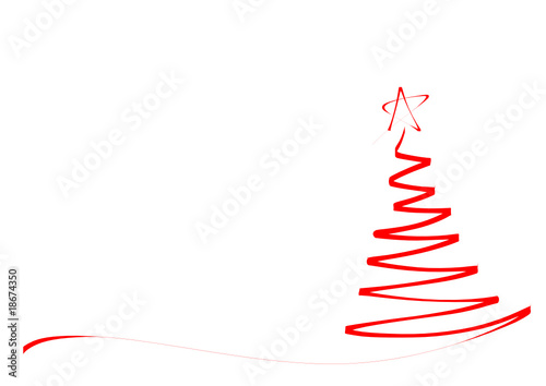 cartolina con albero rosso photo