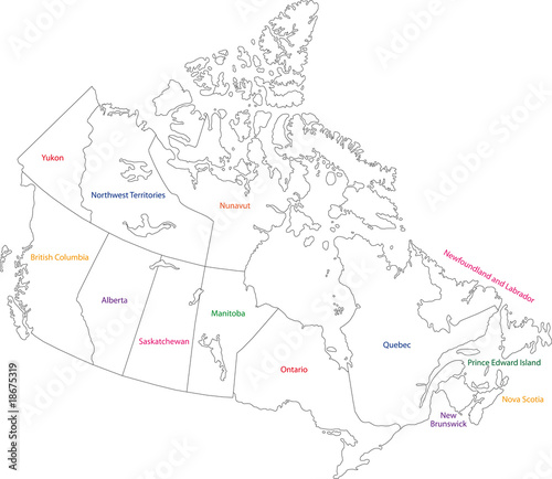 Canada map with provinces