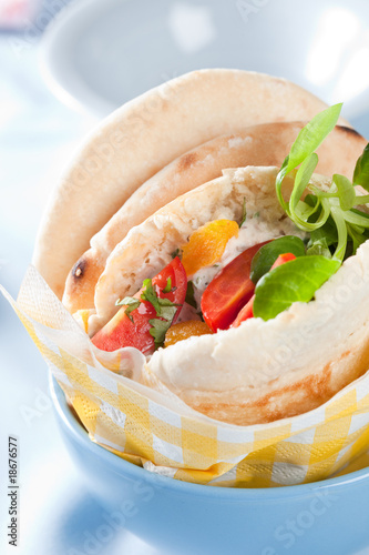 Fresh pita with tuna photo