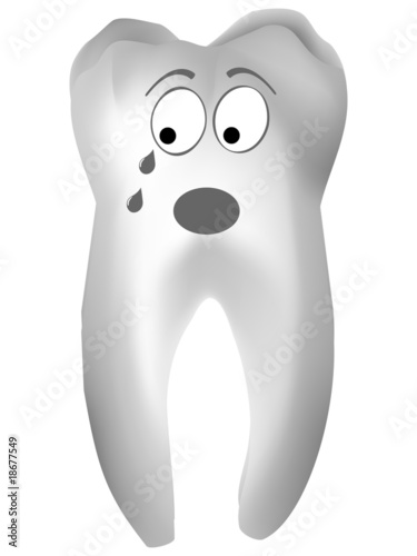 sad white teeth vector illustration