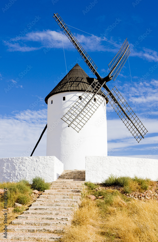 windmill, Alcazar de San Juan, Castile-La Mancha, Spain