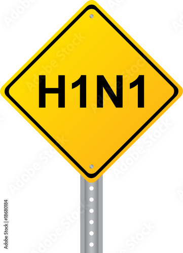 H1N1 Yellow Road Sign Vector Image photo