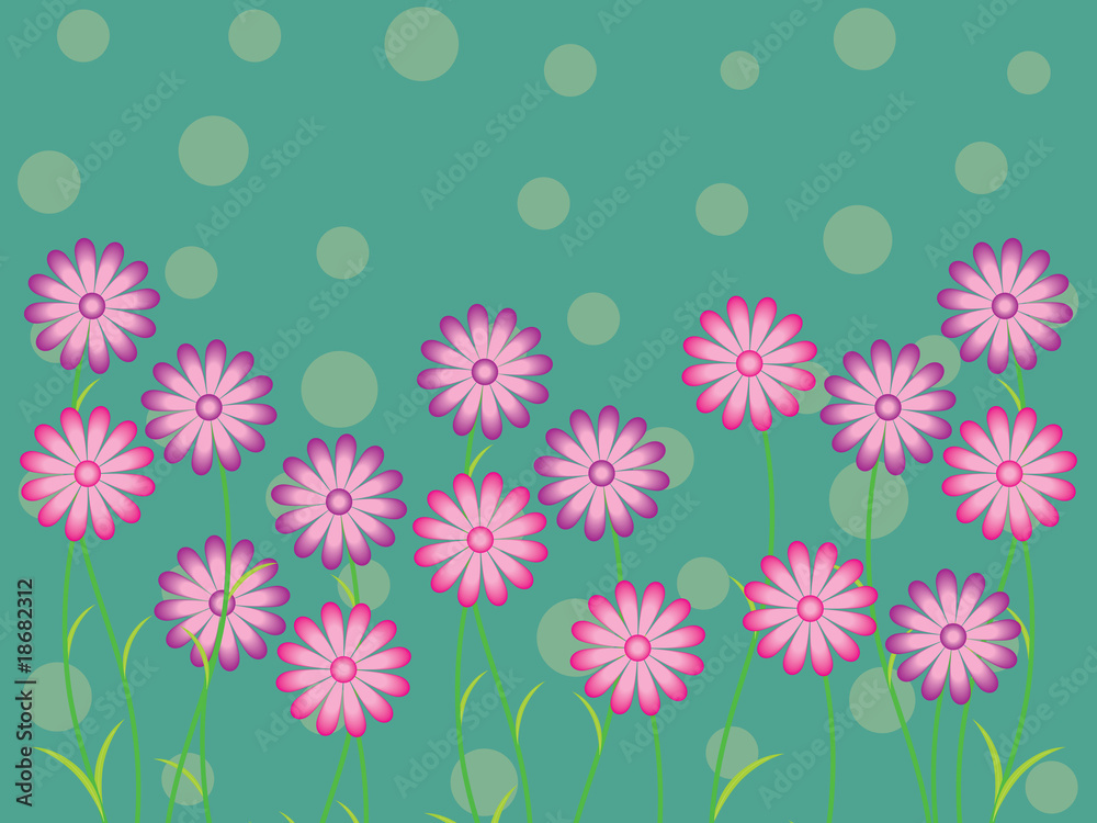 abstract floral background with thankyou text