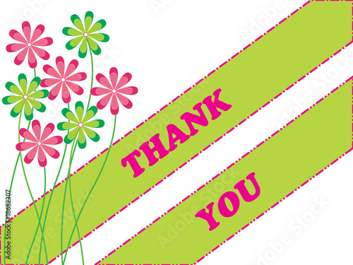 abstract floral background with thankyou text