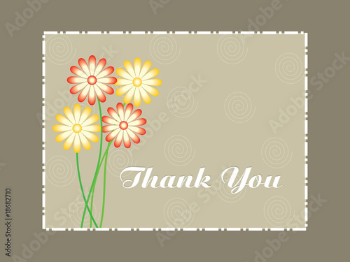 abstract background with flowers and thankyou text