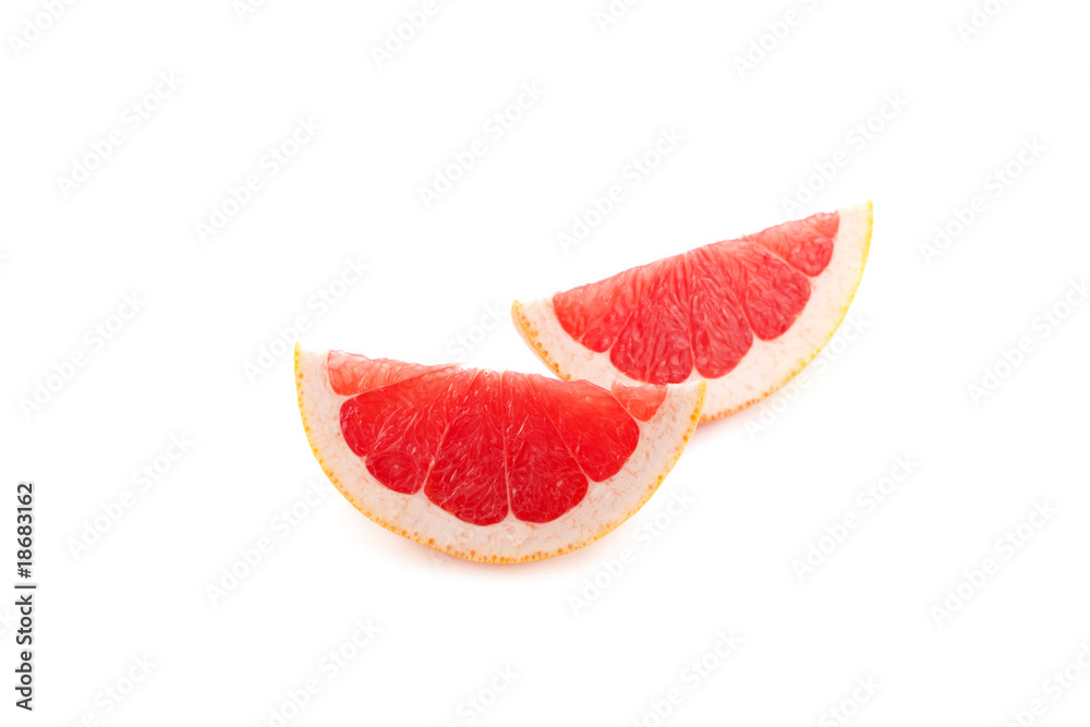 Sliced Grapefruit isolated on white Sliced Grapefruit isolated on white