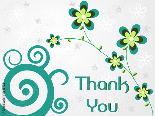 abstract background with flowers and thankyou text