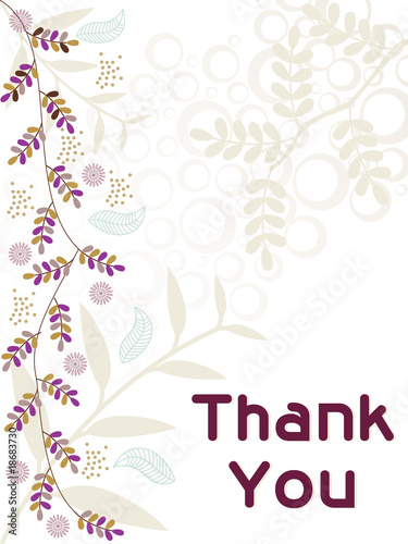 abstract floral background with thankyou text