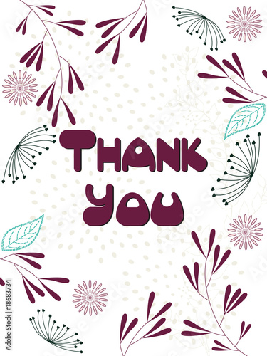 abstract floral background with thankyou text
