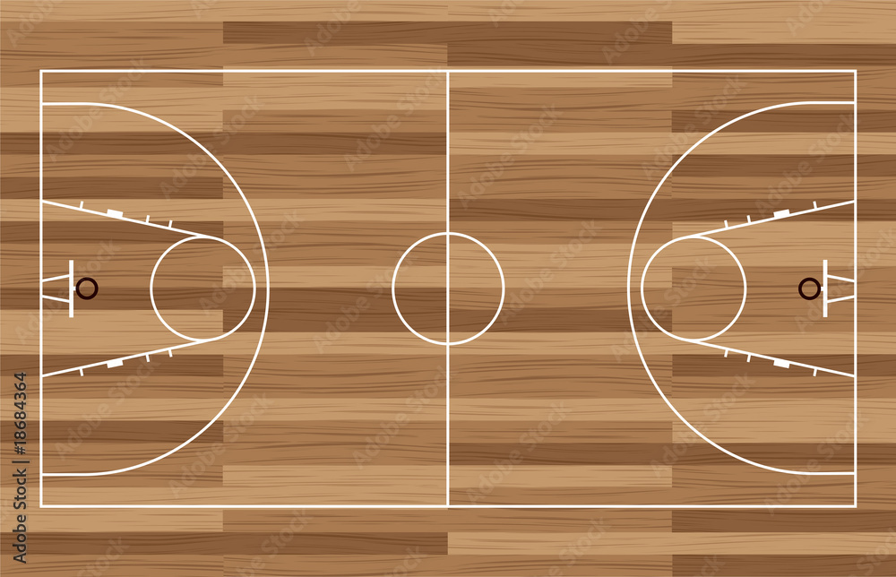 Obraz premium wood basketball court
