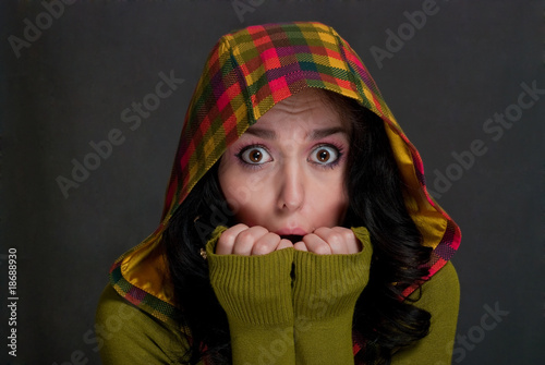 girl in  hood of tattersall