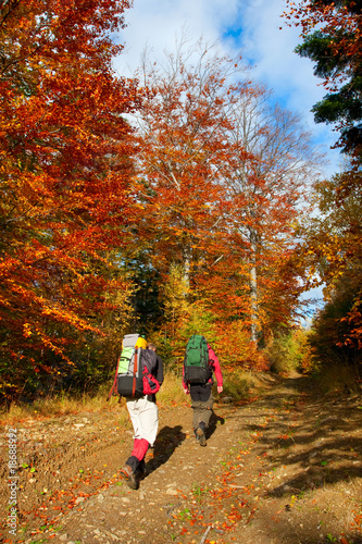 hiker in autumn