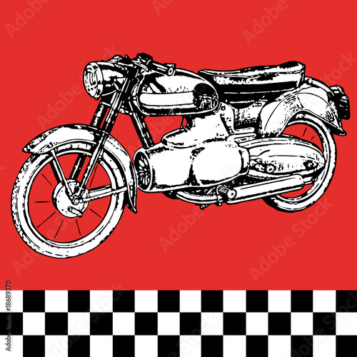 moto motocycle retro vintage classic vector illustration