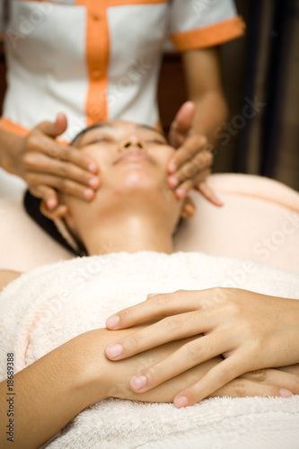 face massage on skincare treatment