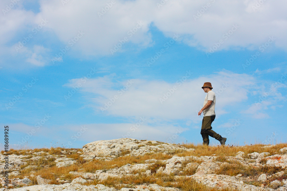 Obraz premium Hiking in the Crimea mountains