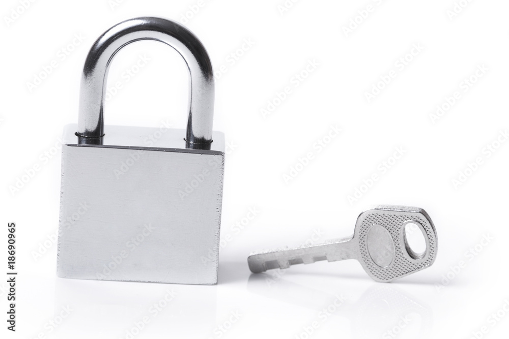 Lock and key on the white background Lock and key on the white background