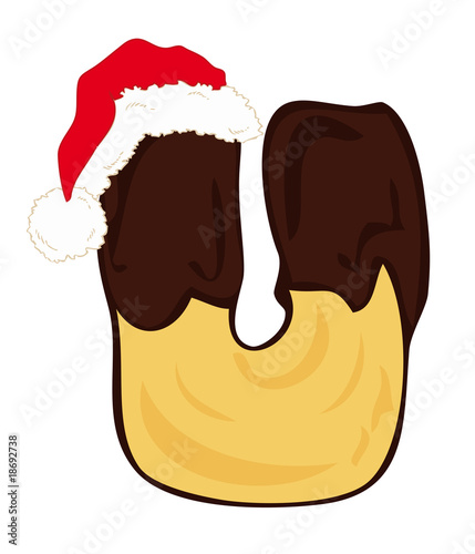 Shortbread with Santa Claus hat