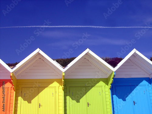 Colorful beach chalets photo