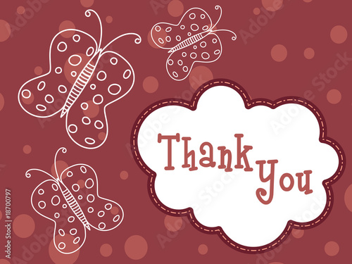 brown background with butterfly and thankyou text