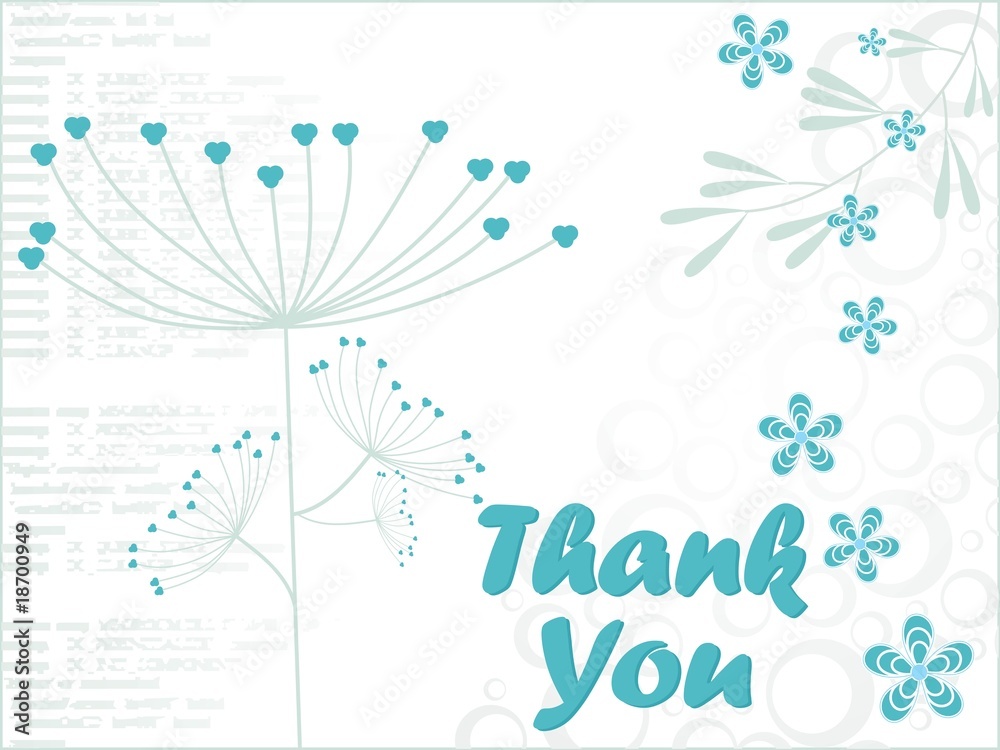 white floral background with thankyou tex