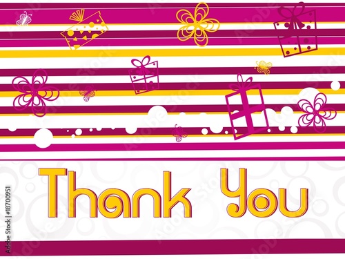 pink abstract background with gifts and thankyou text