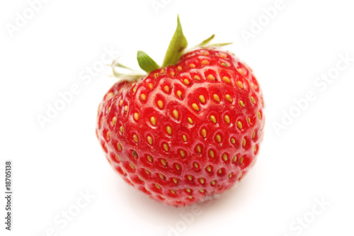 red ripe strawberry isolated on white