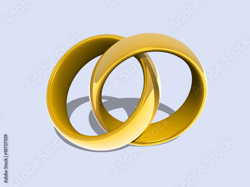 Wedding rings connected gold