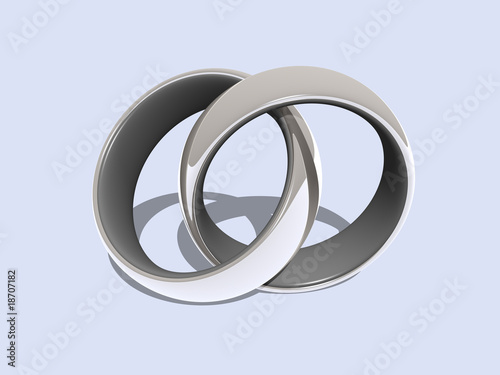Wedding rings connected silver