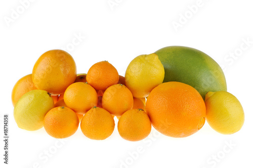 tangerine, lemon and grapefruit