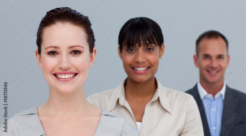 Portrait of smiling multi-ethnic business people Portrait of smiling multi-ethnic business people