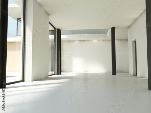 Empty apartment with white walls