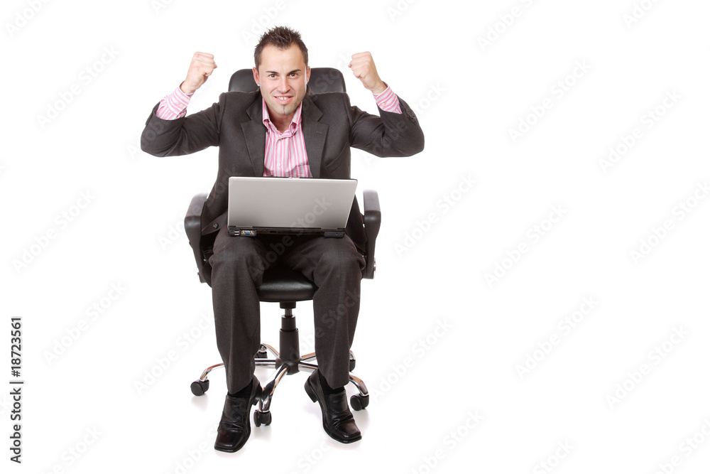 Relaxed young businessman, sitting on a chair. Relaxed young businessman, sitting on a chair.