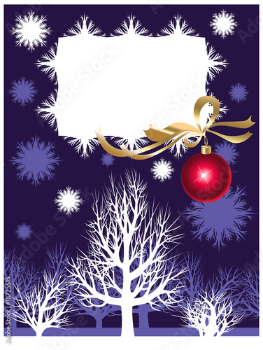 Christmas background with a trees and snowflakes