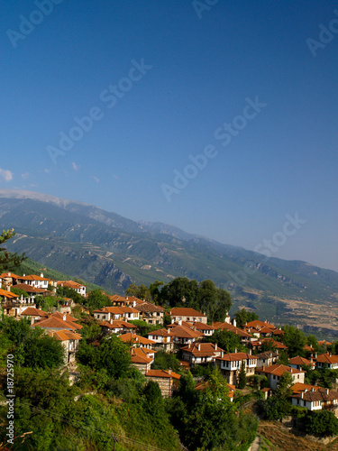 Landscape in Greece with mountains in the background