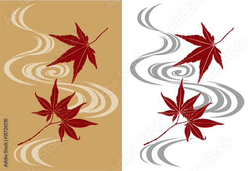 紅葉の和柄模様