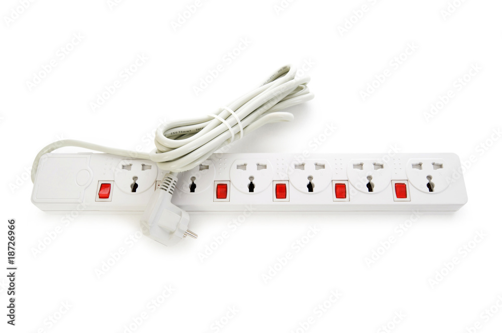 Extension cord isolated on the white background Extension cord isolated on the white background
