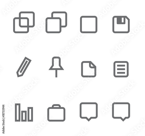 Simple icons isolated on white - Set 5