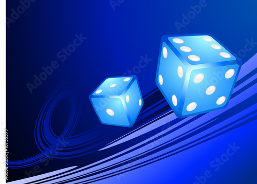 Pair of dice on decorative background