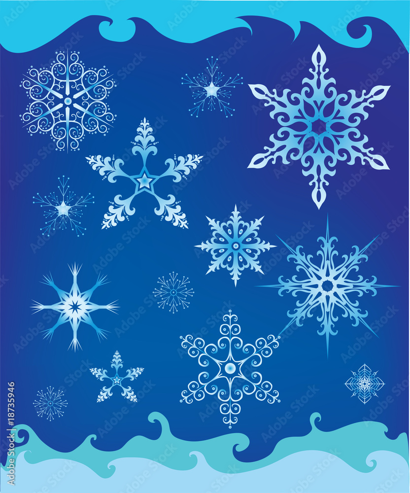 Background with decorative snowflakes