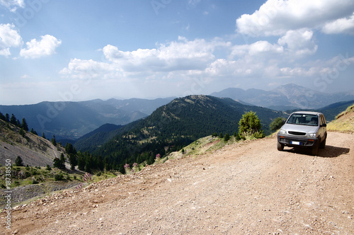 vehicle off-road in mountain