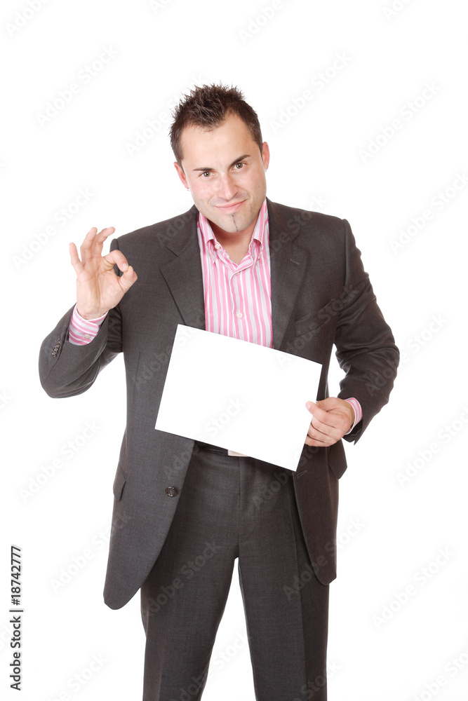 Businessman presenting card Businessman presenting card