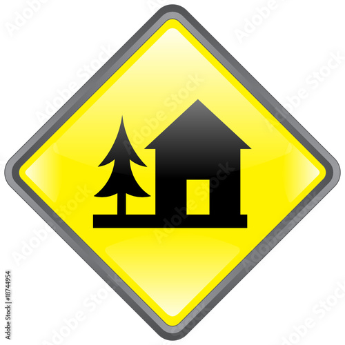 HOSTEL Sign (Camping - Campsite - Nature - Roadsign - Vector)