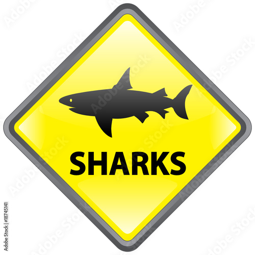 "Sharks" Sign (diamond - roadsign style - shiny - vector)
