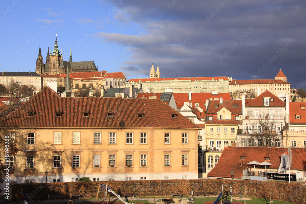 Fototapeta Colorful Prague gothic Castle on the River Vltava