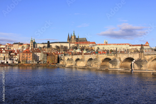 Colorful Prague gothic Castle on the River Vltava