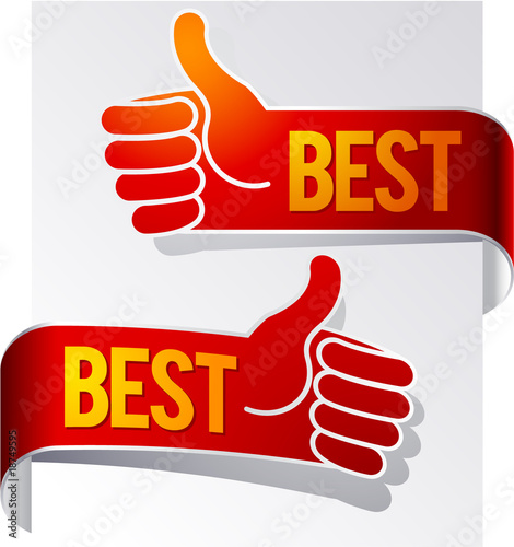 Stylized hand pointer with a raised thumb